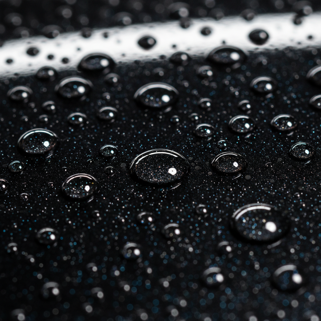 Ceramic coating water beading